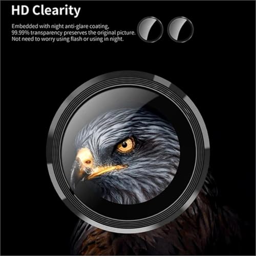 Image of Metal Ring Camera Lens Protector compatible with Vivo x200t - Scratch-Resistant /3D Anti Shock /Anti-Scratch /Camera Tempered Glass (Black color) (PACK OF 1)