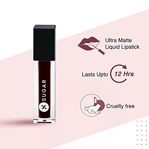 Image of SUGAR Cosmetics Smudge Me Not Liquid Lipsticks for Women | Transferproof & Waterproof | Lasts 12+ Hours | Matte Lipstick | 1.1ml - 21 Aubergine Queen
