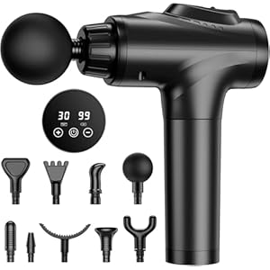 APHERM Massage Gun, Muscle Massage Gun for Athletes Handheld Electric Deep Tissue Back Massager, Percussion Massage Device for Pain Relief with 30 Speed Levels 9 Heads