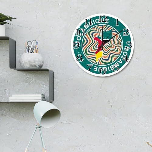 Horloge murale Mozambique cadeau idéal en bois pour anniversaire et fête