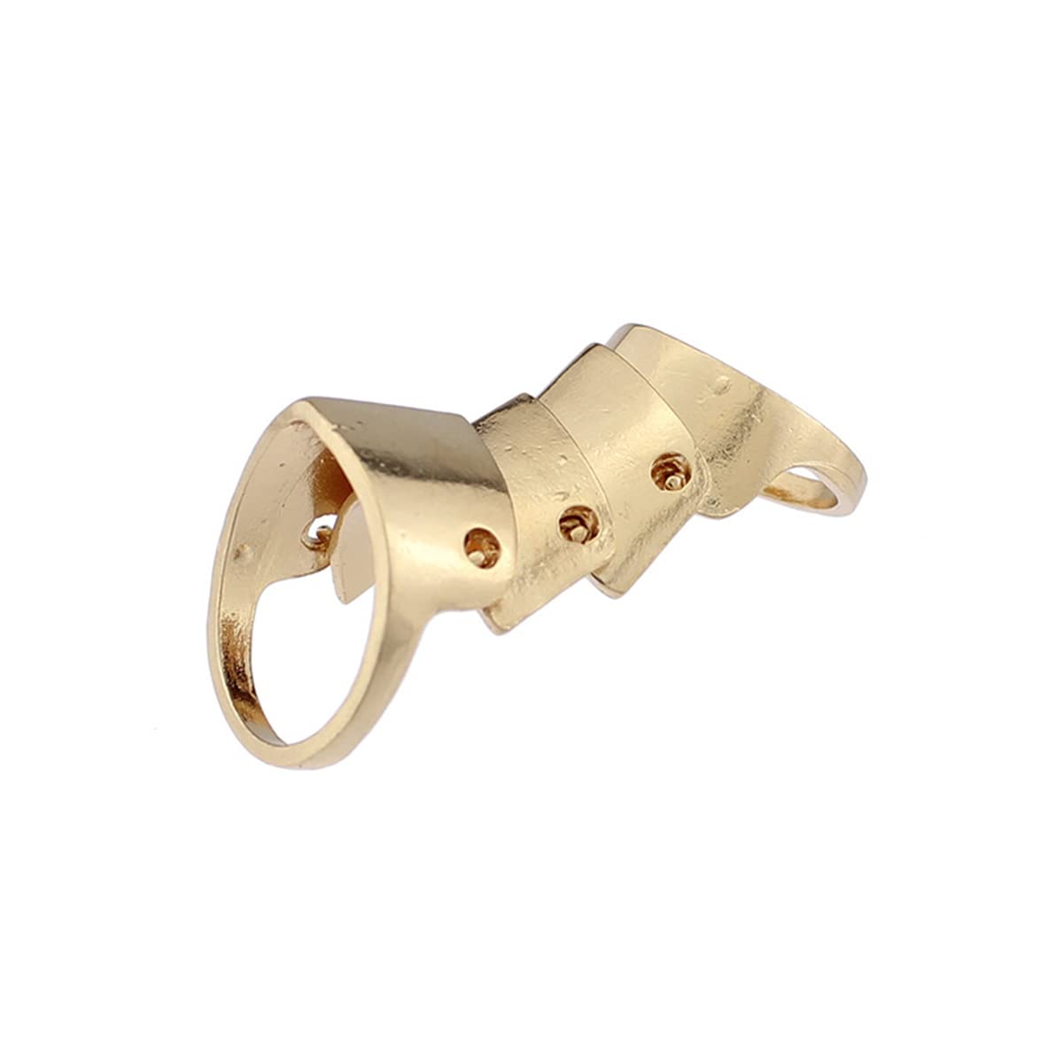 Uarein Hollow Knuckle Joint Finger Activity Ring.Silver Double Loop Rings Gothic Hinged Rings Punk Jewelry Halloween Gifts for Women