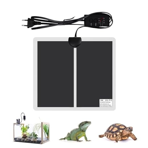 Geoyien Manta Termica Reptiles, Manta Termica Terrario, Control de Temperatura de Tres Velocidades, Resistente al Agua, Apagado Automático, para Reptiles y Anfibios (15 x 14 cm, 7 W)