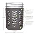 JarJackets Silicone Mason Jar Protector Sleeve - Fits Ball, Kerr 16oz (1 pint) Wide-Mouth Jars | Package of 1 (Charcoal)