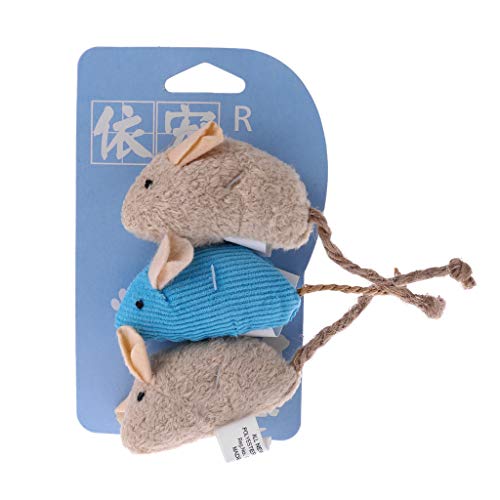 YU-HELLO Juego de 3 piezas de juguete para gatos con forma de rata, gato y gatito, rascador de peluche Cover