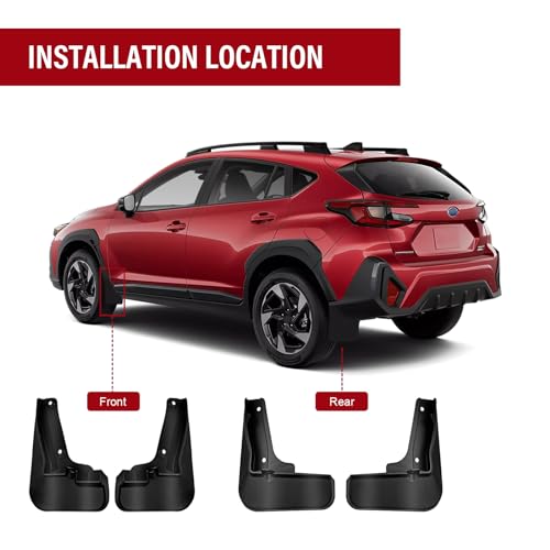 Image of Mud Flaps Splash Guard Fender Kit for 2024 Subaru Crosstrek Splash Guard Front and Rear 4-PC Set Fender Mud Guard Accessories No Need to Drill Holes