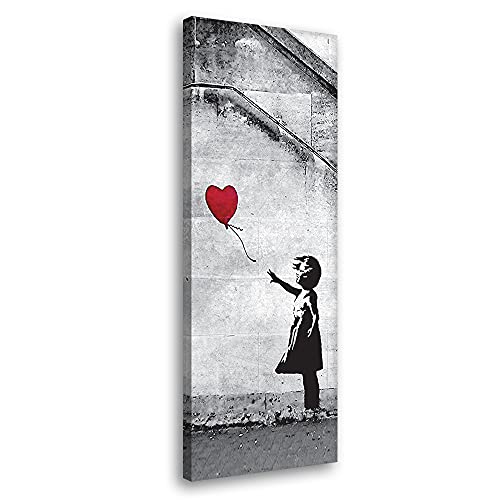 Quadro Banksy Ragazza Con Cuore - Stampa Su Tela 30x40cm, Per Soggiorno E Camera - Foto 1