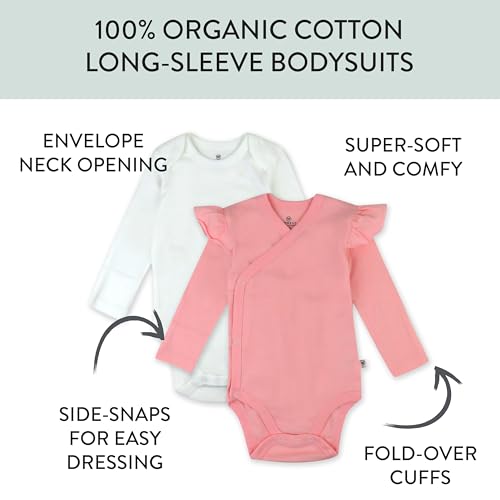 HonestBaby baby-girls 2-piece Long Sleeve and Ruffle Bodysuits2