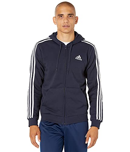 adidas Men's Standard Essentials Fleece 3-Stripes Full-Zip Hoodie