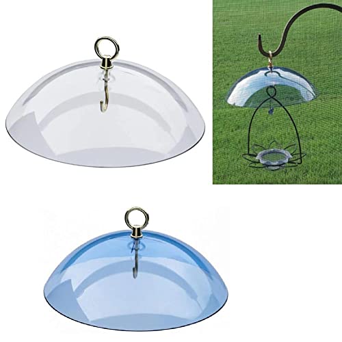 Qaqe Bird Feeder Protective Dome,Bird Weather Guard Cover,Hanging Hummingbird Feeders Rain Cover,Weather-Resistant Acrylic Weatherguard, 26*26*8Cm/10.2*10.2*3.1Inch #TOP1