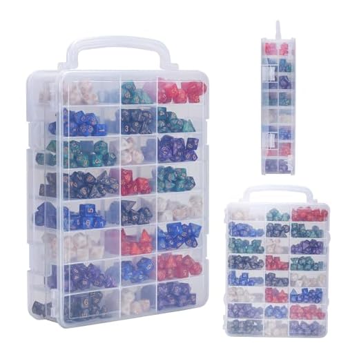 KISLANE Dice Storage Case for DND Dice with Removable Dividers Holding up to 830 Dices, Dice Case for DND Dice with Handle Great for Dice Collectors or RPG D&D Games (Tranparent)