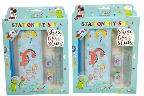 Image of TERA 13 Dinosaur Stationary Kit for Kids, Pouch with Stationery Items for Boys and Girls, Return Gift Set, Birthday Party Return Gifts (Pack of 10)
