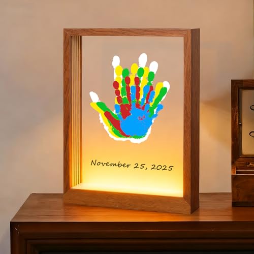 Bixinyo Family Handprint Kit with Light, Baby Hand and Footprint