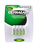 ULTRALAST ULN423AAASL - 2/3 AAA (Two Thirds Triple A Battery) Solar Batteries for Outdoor Solar Lights - NICAD 1.2 Volt, 150mAh, Rechargeable Battery Pack for Garden Lighting - Recharges Up to 1000x