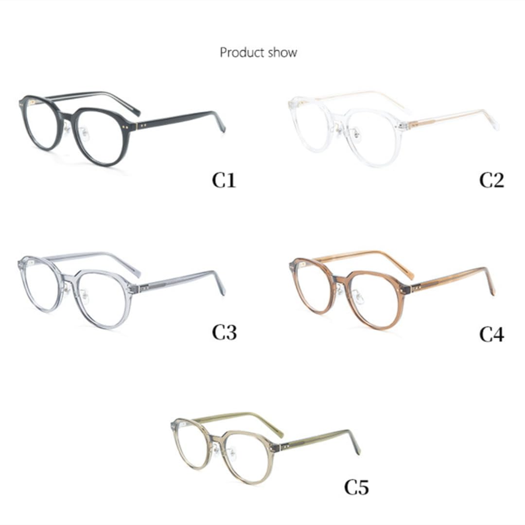 Owalne okulary męskie vintage z oprawkami z octanu damskie