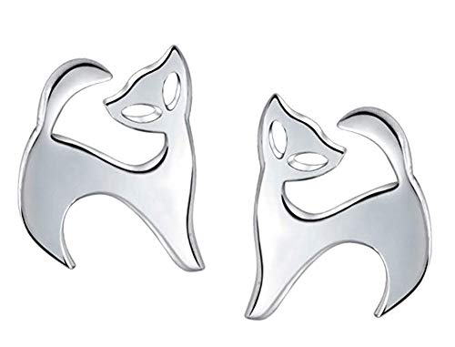 Heather Needham 5042 Boucles d'oreilles à tige en forme de chat en argent sterling 9 mm avec boîte cadeau Cover