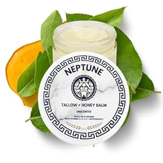 Tallow and Manuka Honey Balm, 2 oz, Unscented, Grass Fed Grass Finished, Face Cream, Body, Lotion, and Lip Balm