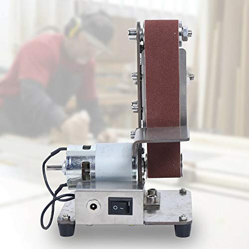 Electric Belt Sander Machine Mini, DIY Mini Belt Sander Cutter Edge Sharpener Polishing Grinding Machine (775-Motor)