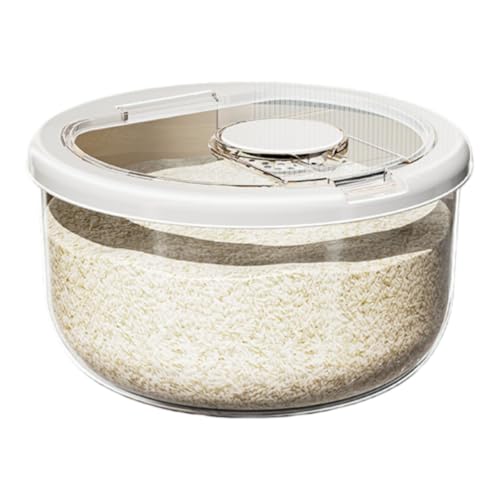 Vzck 米櫃 米びつ ごはん保存容器 密閉米バケツ 二重シールリング 防虫防湿 キッチン収納 貯蔵タンク ワンタッチ開閉 大容量 清潔便利 食品保存 フードストッカー ボックス キッチン 砂糖豆 コーヒー豆 お米・小麦粉・ナッツ用 なキッチン収納 (5k