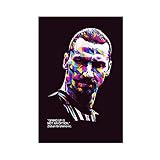 Kunstdruck Poster 50x70cm Kein Rahmen Zlatan Ibrahimovic Fußball Fußball Porträt inspirierende Zitate Retro Poster 4 Leinwand Poster Wandkunst Dekor Druck Bild Gemälde für Wohnzimmer Schlafzimmer