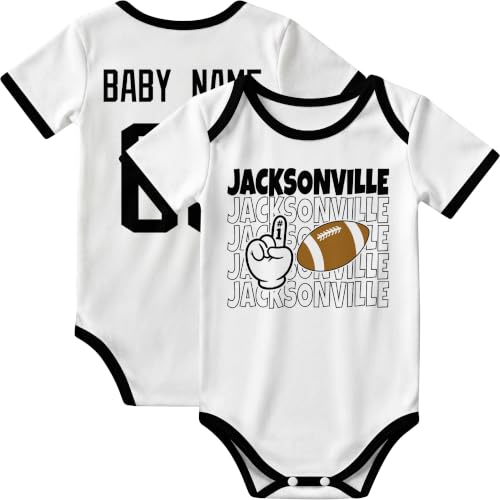 Image of KREDE Baby Clothes Custom Name Bodysuit for Baby Boy Gifts | Short Sleeves Bodysuit with Custom Number Name