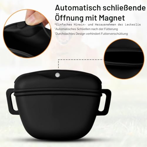 Aomig Leckerlibeutel Hund Hundeleckerli Trainingsklicker Gürtel Schwarz