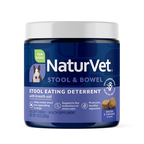 NaturVet – Coprophagia Stool Eating Deterrent – Deters Dogs from Consuming Stool – No Poop