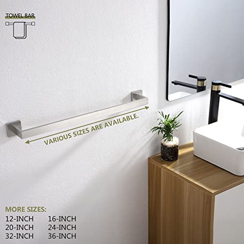 Image of KOKOSIRI 24-Inch Single Towel Bar, Bathroom Kitchen Towel Holder, Wall Mounted SUS304 Stainless Steel Towel Rack, Brushed Nickel, B4003BR-L24