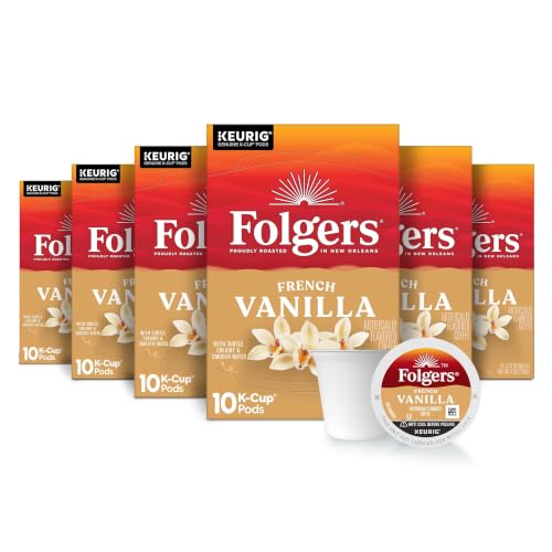 Folgers French Vanilla Artificially Flavored Coffee, K-Cup Pods, 60 Count - image 1