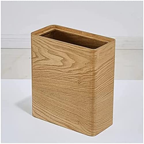 La Mejor Lista de Bote de basura moderno , tabla con los diez mejores. 49 CGonqx Bote de Basura Rectangular Moderno con Tapa Cesta de Basura de Madera Real en Bote de Basura Marrón Oscuro para Dormitorio y Oficina