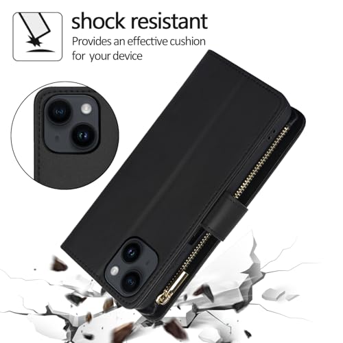 Coque iPhone 14 avec fermeture éclair Asuwish pour ne plus perdre vos cartes - 5