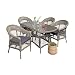 Produktbild Green Spirit - Garten Sitzgruppe Bornholm - Braun-Grau, Polyrattan, für 4 Personen, Sicherheitsglas, Wetterfest, Gartenmöbel-Set mit 4 Stühlen, ovaler Tisch