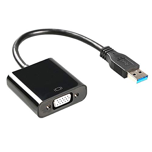 QMQJIA VGA Adapter External USB to VGA Video Cable Multi Display Converter for 7/8/10 Desktop Laptop PC Monitor