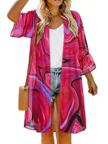 Image of Swimsuit Coverups for Women Sarong Beach Bikini Wrap Sheer Short Skirt Chiffon Scarf for Swimwear
