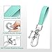 QBUC Genuine Leather Car Keychain,Universal Heavy Duty Metal Key Chain Accessories,Car Fob Key Keychain Holder with 360 Degree Rotatable Snap Swivel and Anti-Lost D-Ring for Men Women(Mint Green)