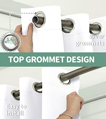 Quemas Pure White Blackout Curtains For Bedroom With White Liner, Heat And Complete Room Darkening Curtains For Quality Sleep, Grommet Thermal Insulated Drapes For Nursery, 2 Panels, Each 42 X 63 Inch #TOP5