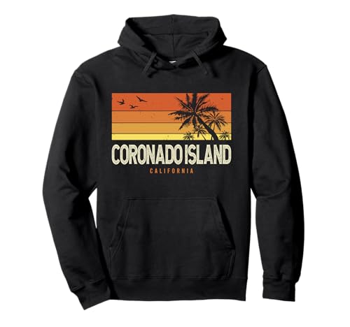 Rétro Coronado Island California CA Vintage Palms Sunset Sweat à Capuche