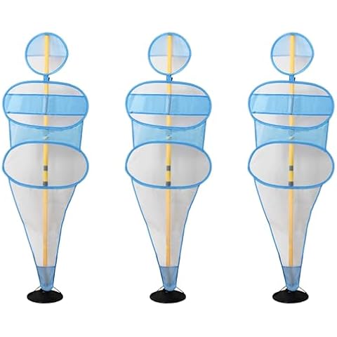 TNZMART Football Dummies Free-Kick Training Mannequin Portable Defender Practice Dummy Soccer Agility Poles with Mesh Dummy (Pack of 3, 4.9 FT) Cover