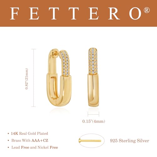 FETTERO Hoop Earrings for Women, 14K Gold Plated Lightweight Huggie Leaf Snake Bar Gold Hoops, Hypoallergenic Gold Earrings for Women Ear Piercing Jewelry