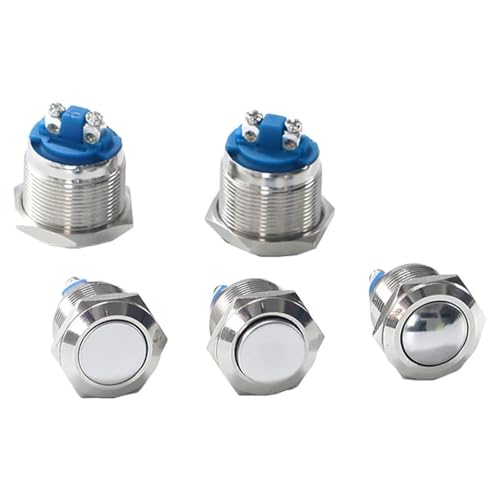 Interruptor de encendido con botón pulsador de metal de 16mm para timbre de coche 3