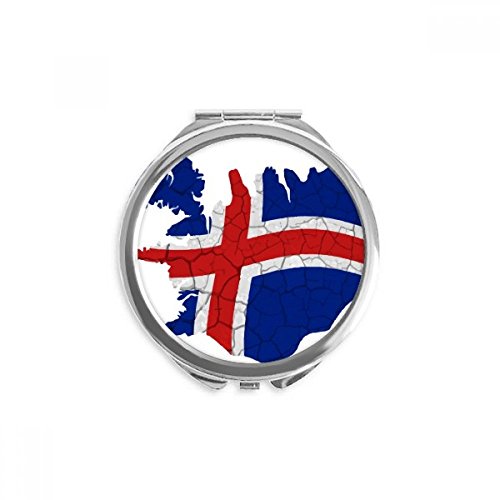 Miroir rond Islande de poche, idée cadeau originale multicolore