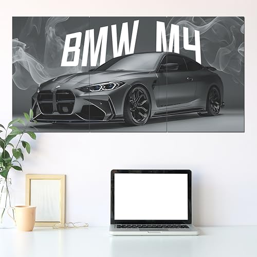 Image of Posternet Super Car Split Poster Set, 12 inch x 18 inch, Split Design Wall Decor Posters For Bedroom, Living Room, Office. (BMW)