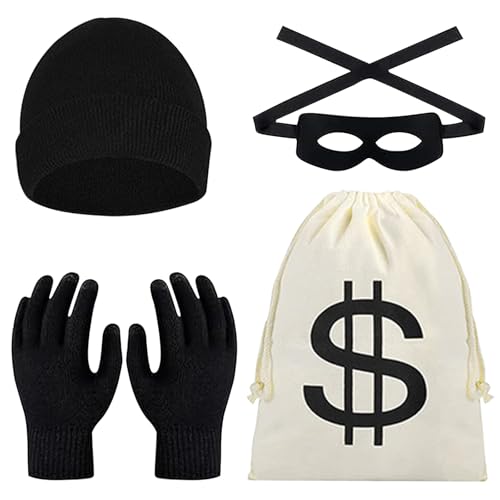 TYXHXTF Disfarce de ladrão, jogo de disfarce de ladrão, acessório para cosplay de ladrões, adequado para disfarces de festa temáticos de carnaval, Halloween e jogos de papel