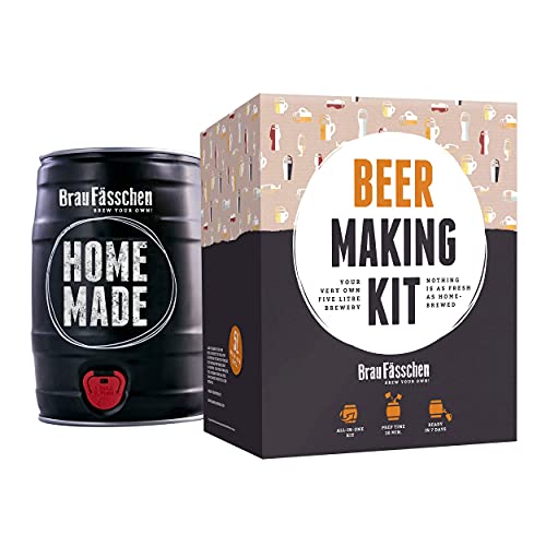 Kit para elaborar Cerveza Artesana Lager en Casa - Producto de Alemania - Disfruta tu cerveza en sólo 7 días - Brewbarrel Braufässchen - Regalos para Hombres