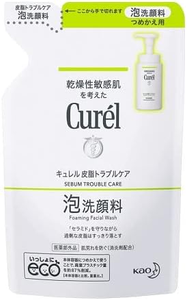 Kao Curél Sebum Trouble Care Foaming Wash Refill 130mL×3