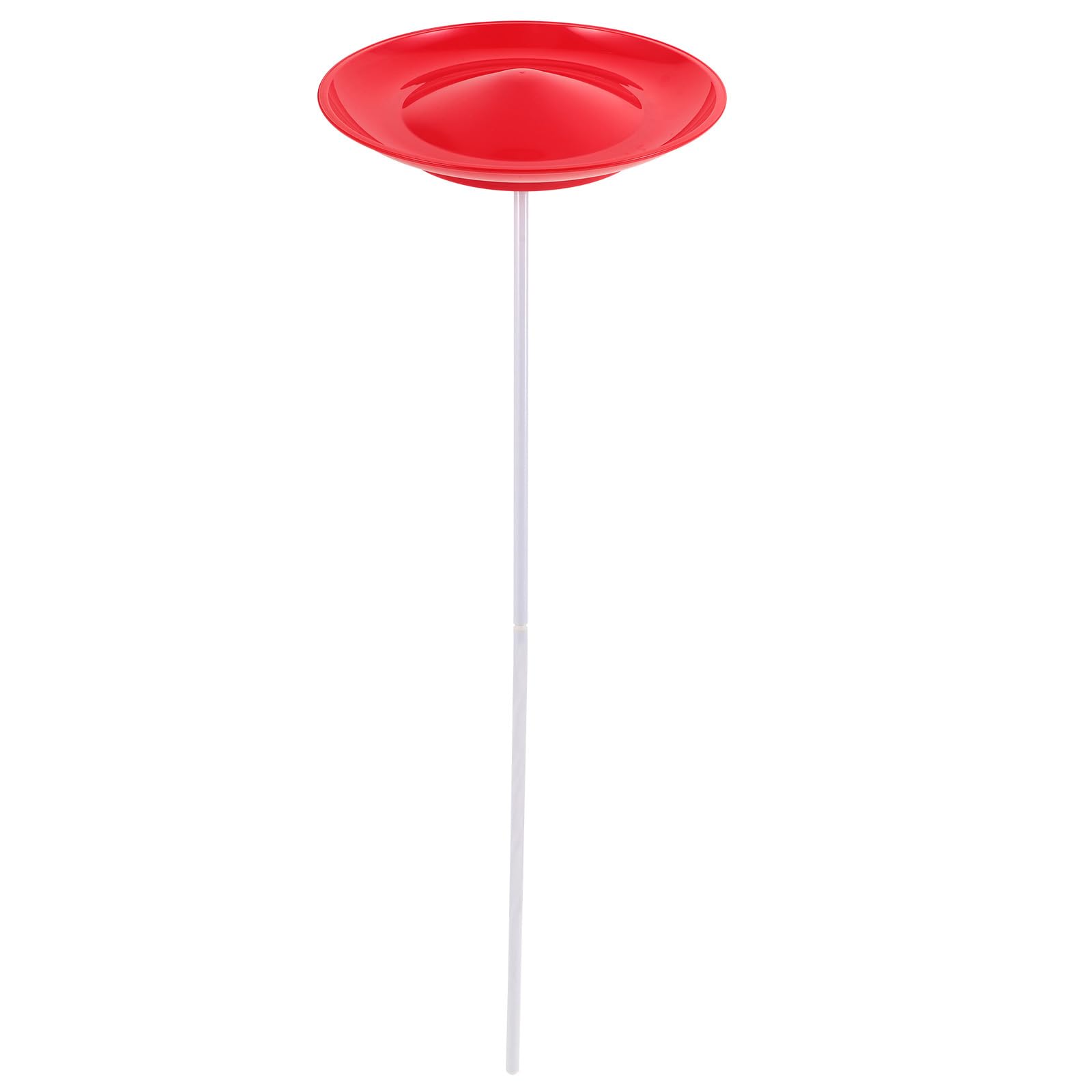 ibasenice Spinning Plate with Stick for Juggling, Circus Skills Training, Beginners and Kids, Red Plastic, 9.05 Inch Diameter, Ideal for Parties and Performances