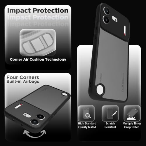 Image of RIGGEAR Shockproof Sleek Hybrid Armor Back Cover Case for Nothing Phone 4b 5G (Smoke Black Matte PC + Black TPU Bumper)