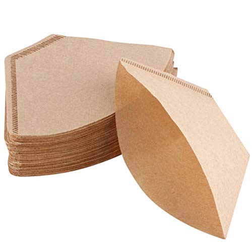 100 Pezzi Cone Coffee Paper Utilizzato, In Tazze Filtranti 102, Filtri Per Caffè 1-4 Tazze, Sacchetti Filtro Macchina Da E A Mano, Fogli Di Monouso Marrone Naturale Non Sbiancato