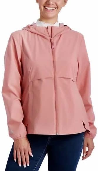 Gerry Ladies' Packable Rain Jacket Women's Rain Coat Bag Included | Pink, Large