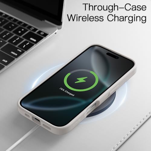 Image of JETech Matte Cover Case for iPhone 16 Pro Max 6.9-Inch, Shockproof Military Grade Drop Protection, Frosted Translucent Back Phone Cover, Anti-Fingerprint (White Titanium)