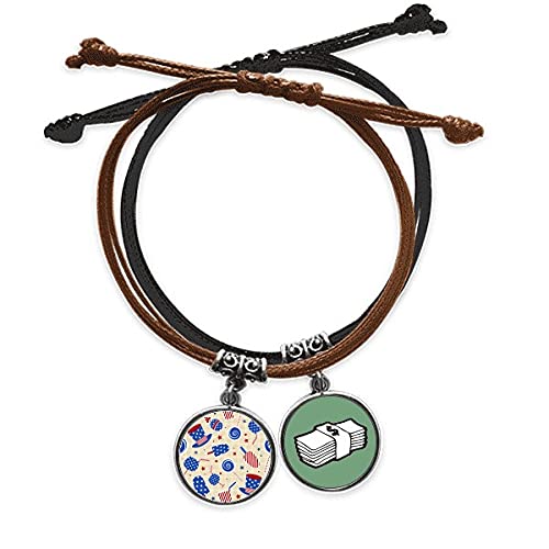 Pulsera Star Festival de cuero para el día a día con cuerda USA Sombrero